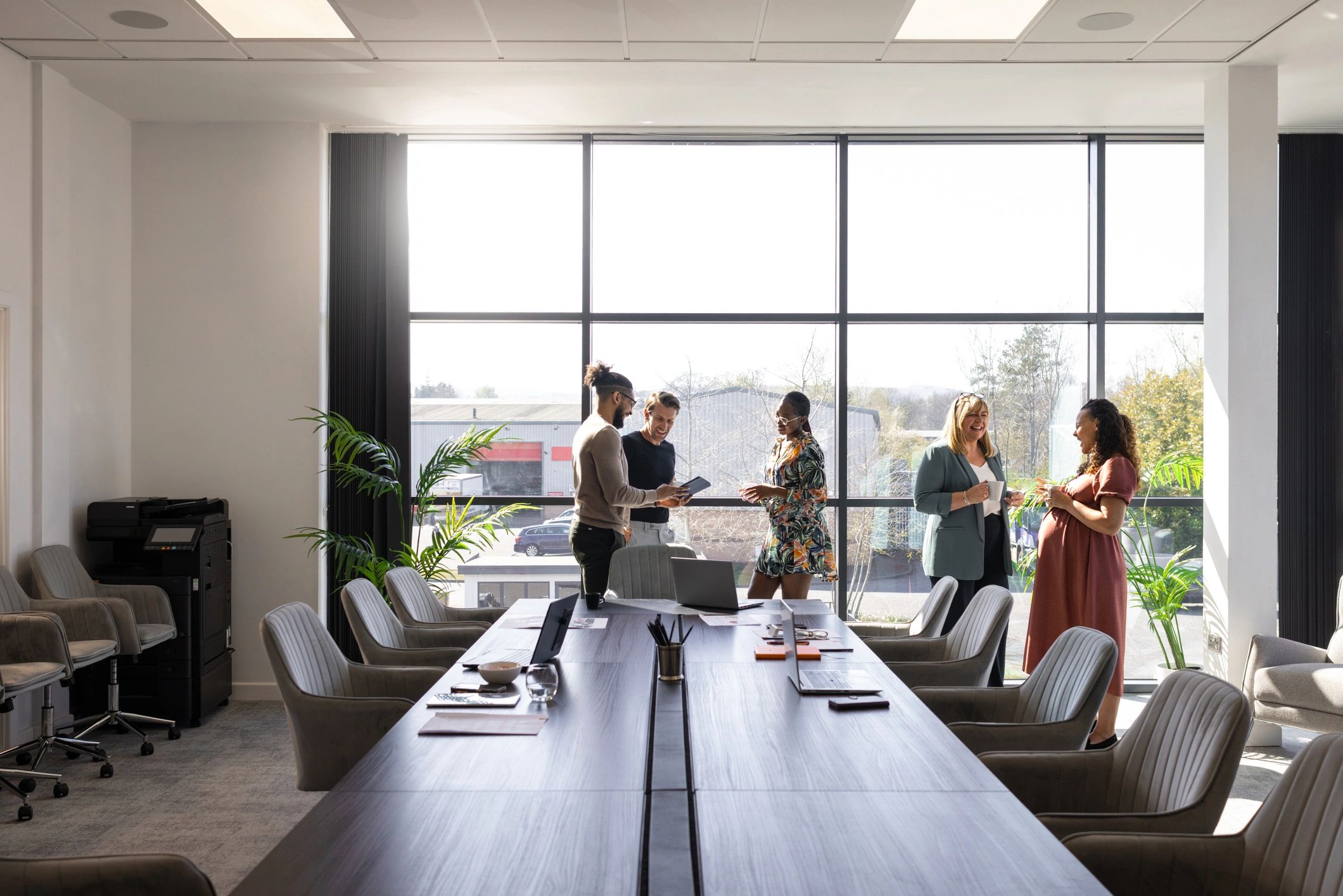 Business professionals meeting in a modern office